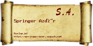 Springer Azár névjegykártya